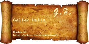 Galler Hella névjegykártya